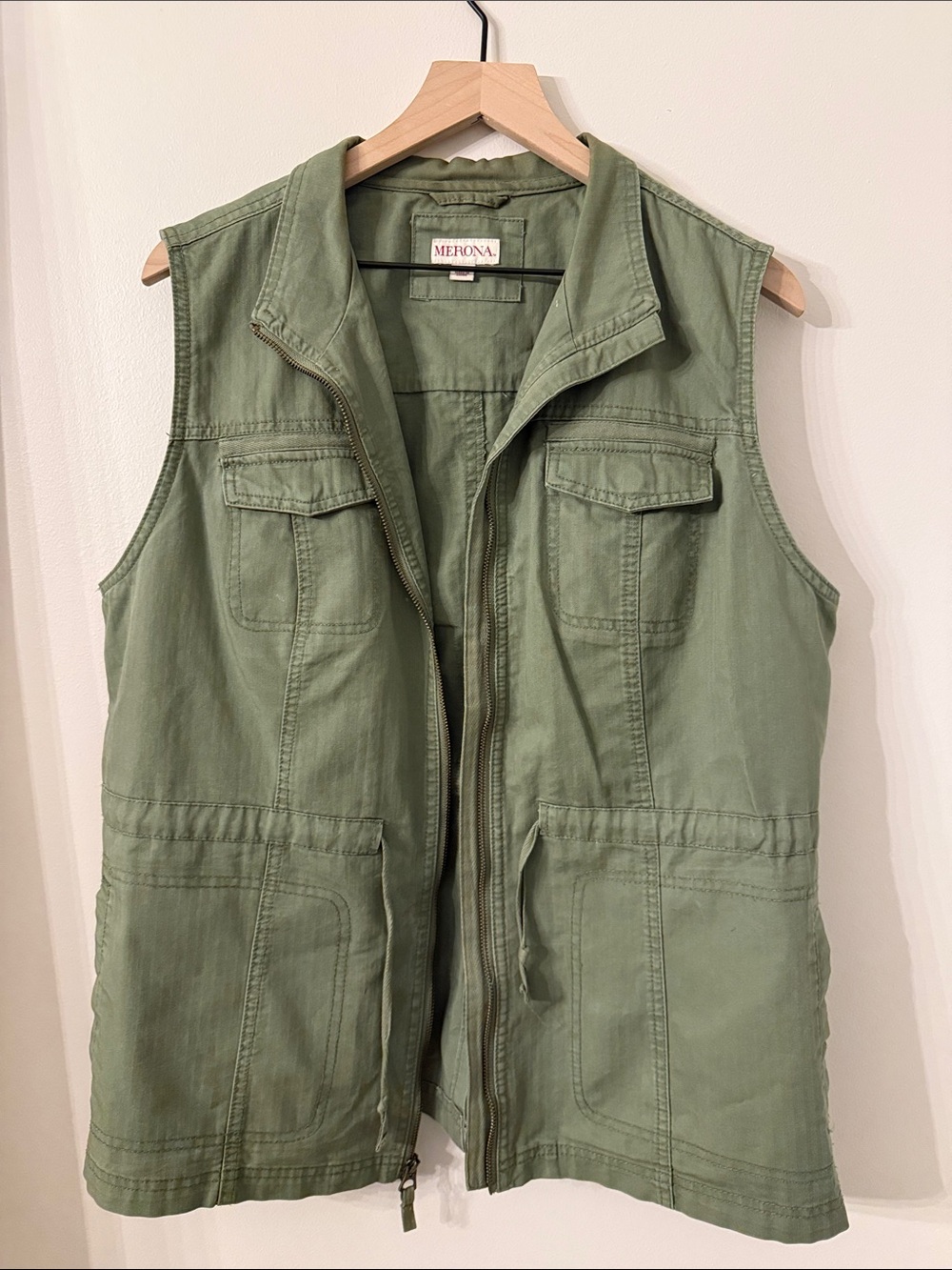 Merona Olive Utility Vest in Light Green
